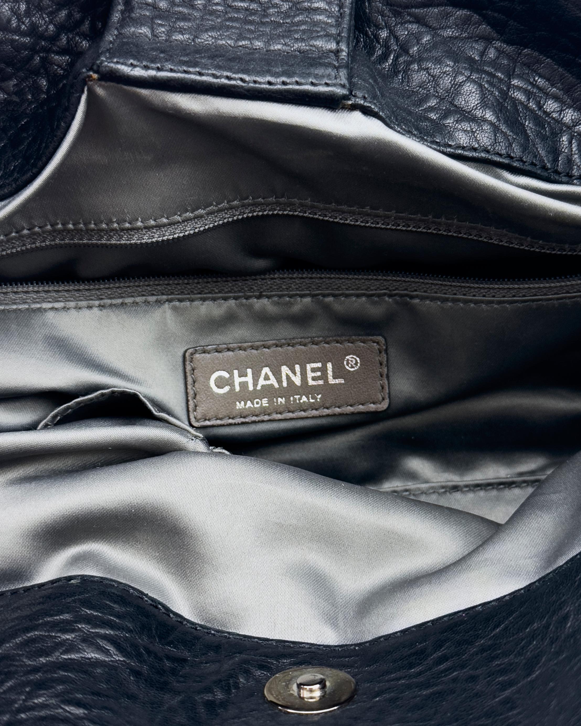 2006 Chanel Black Leather Lady Braid Tote Bag For Sale 3