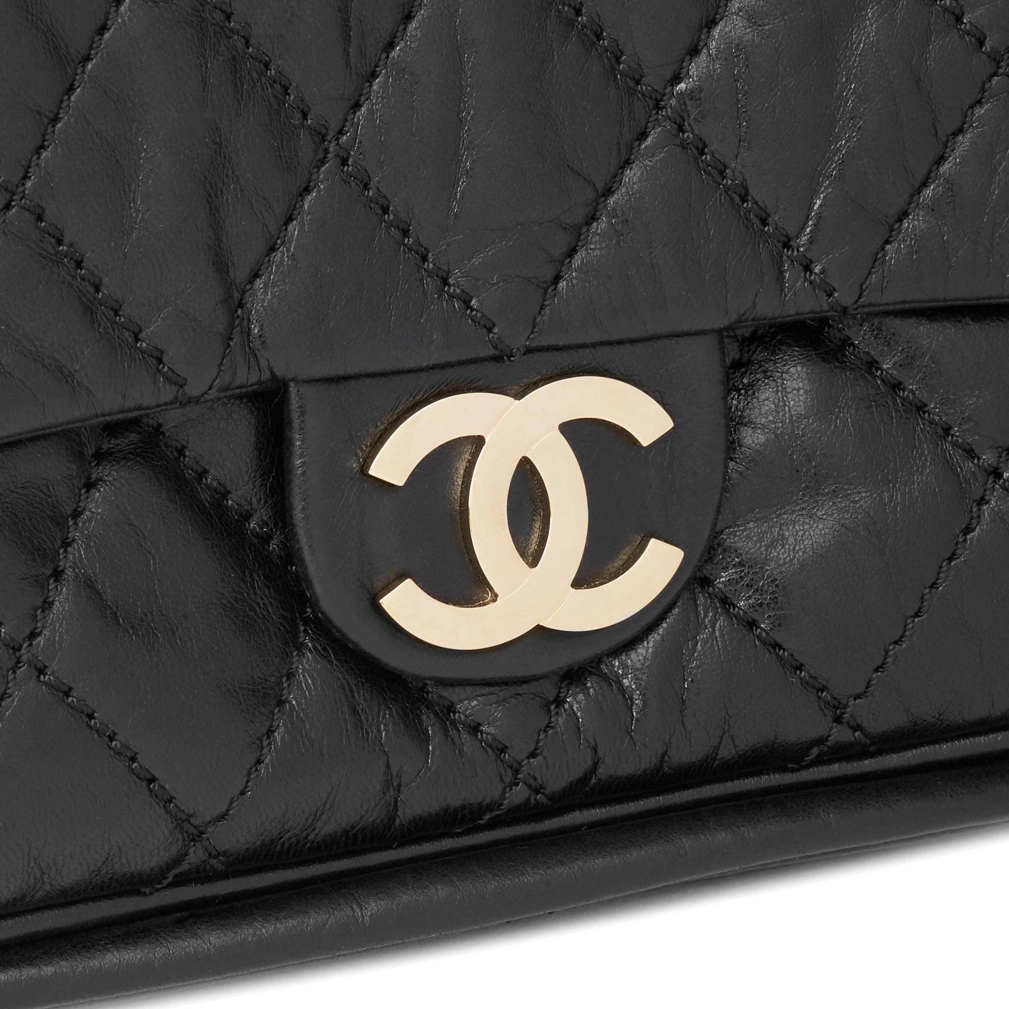 2006 Chanel Black Quilted Aged Calfskin Leather Classic Single Flap Bag 2
