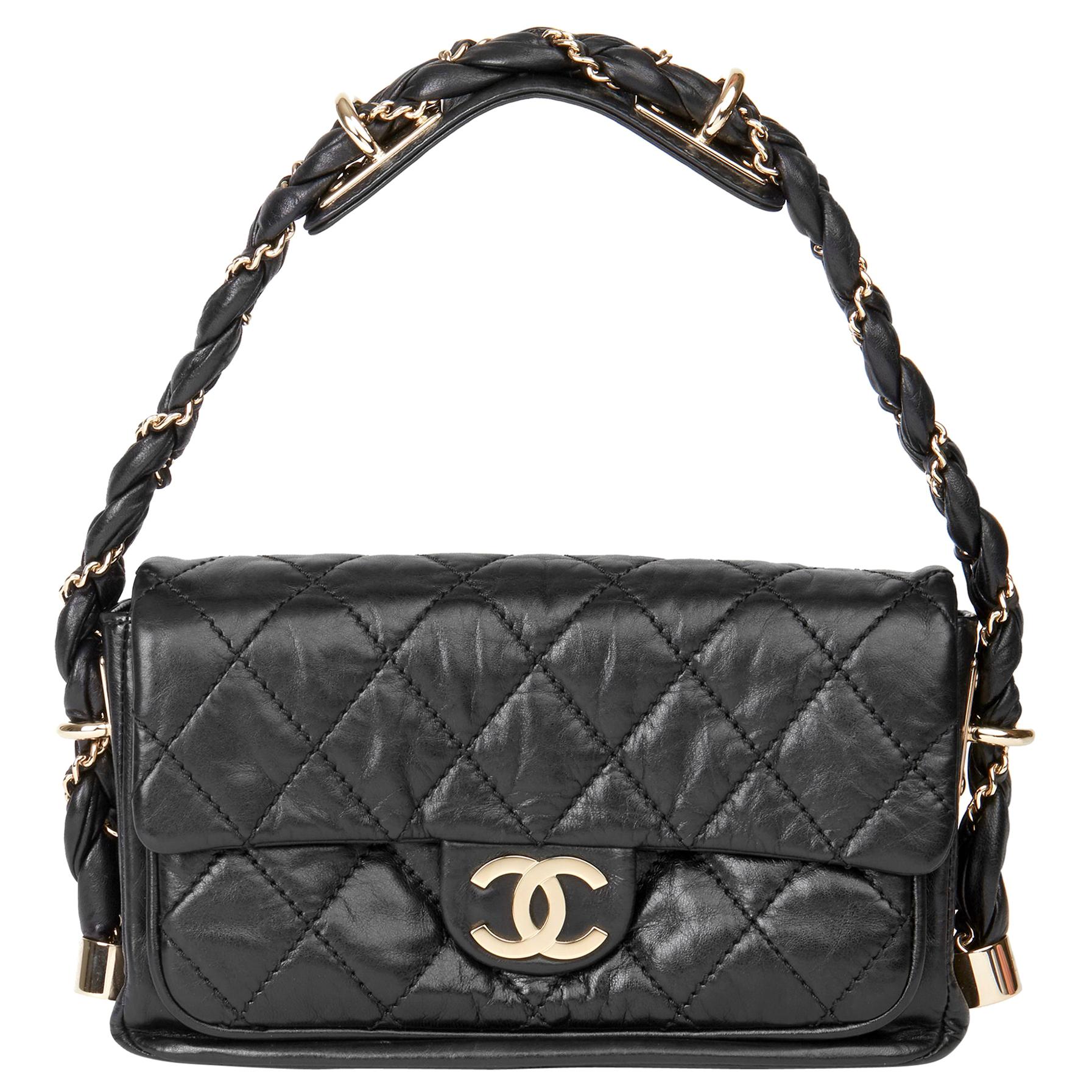 2006 Chanel Black Quilted Aged Calfskin Leather Classic Single Flap Bag