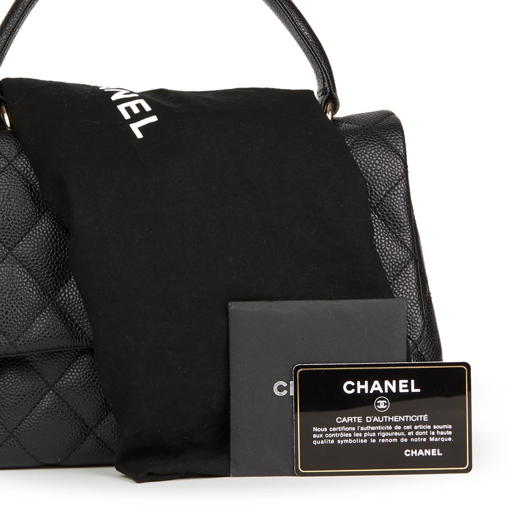 2006 Chanel Black Quilted Caviar Leather Classic Kelly 7