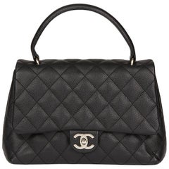 2006 Chanel Black Quilted Caviar Leather Classic Kelly