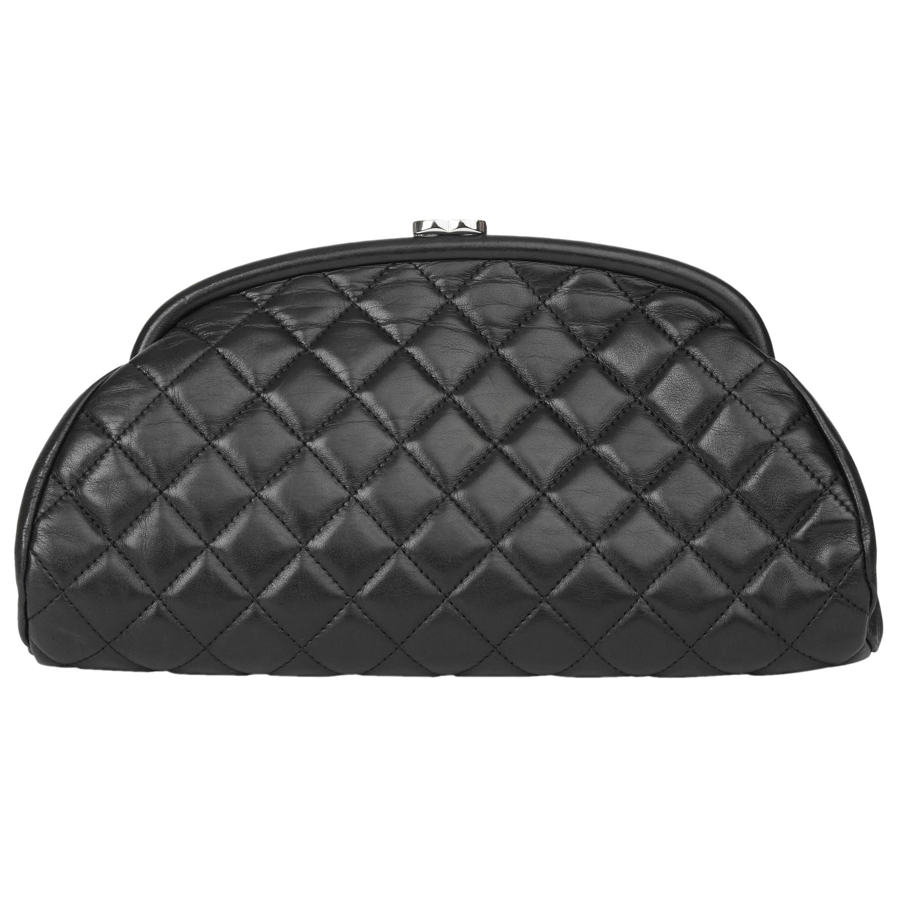 chanel black clutch bag