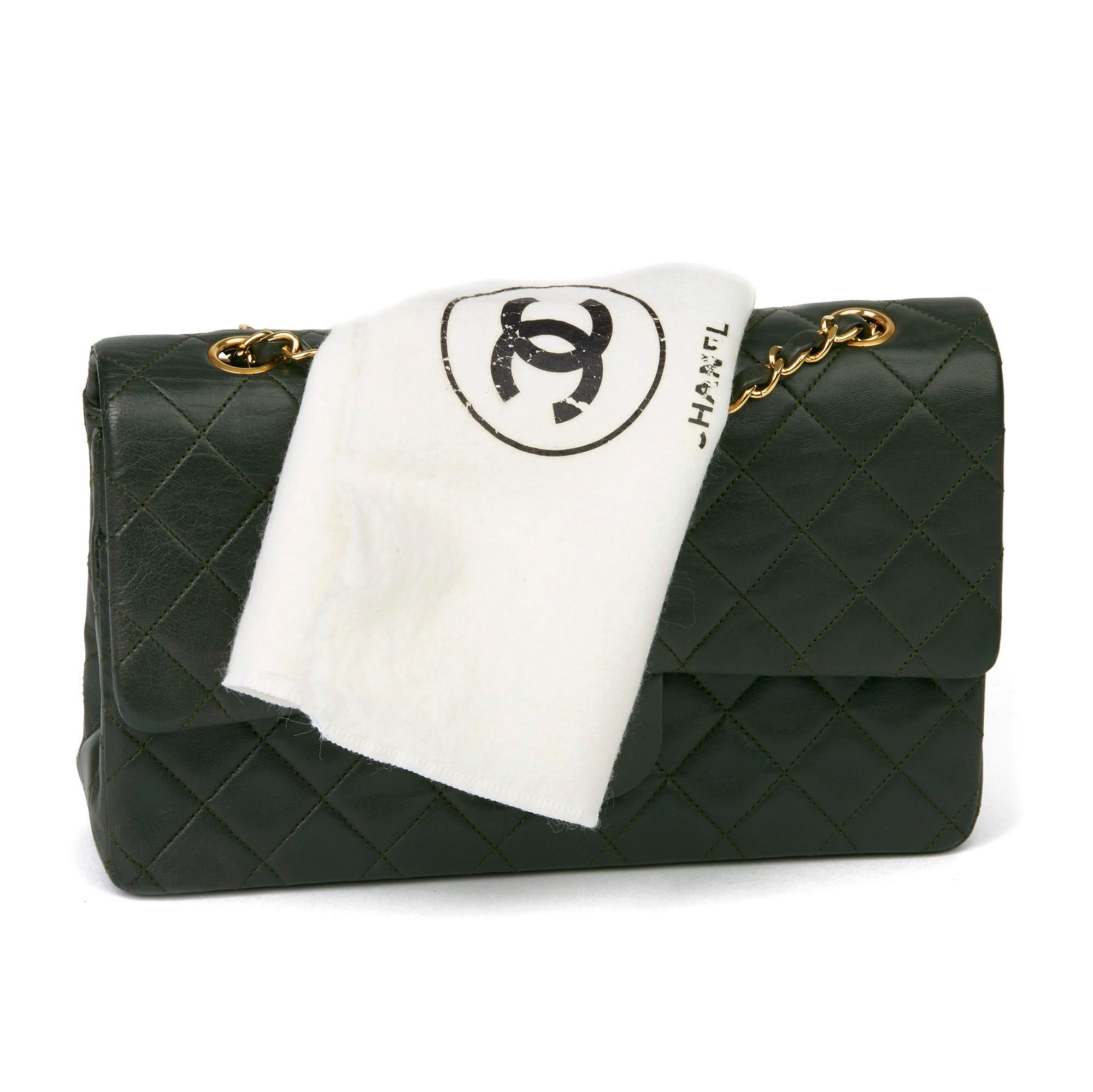 CHANEL
Khaki Quilted Lambskin Vintage Medium Classic Double Flap Bag

Xupes Reference: HB3438
Serial Number: 11884474
Age (Circa): 2006
Accompanied By: Chanel Dust Bag
Authenticity Details: Serial Sticker (Made in France)
Gender: Ladies
Type: