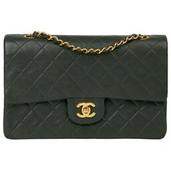 2006 Chanel Khaki Quilted Lambskin Vintage Medium Classic Double Flap Bag
