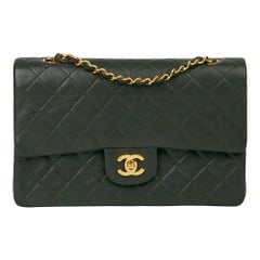 2006 Chanel Khaki Quilted Lambskin Vintage Medium Classic Double Flap Bag 