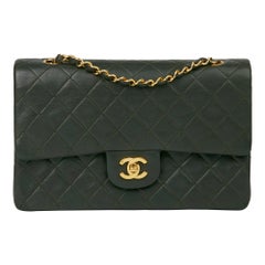 2006 Chanel Khaki Quilted Lambskin Vintage Medium Classic Double Flap Bag