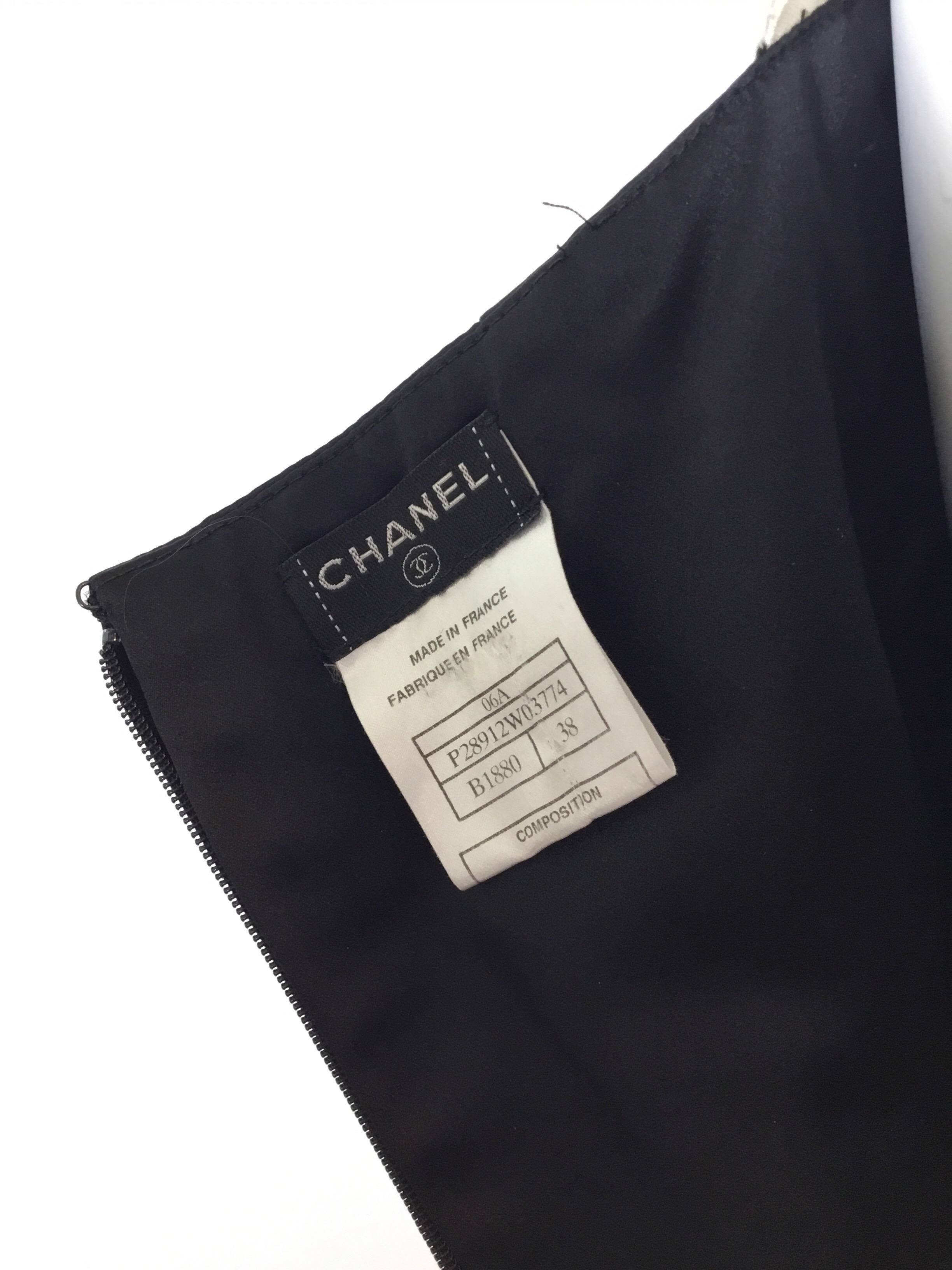 2006 Chanel Silk Satin Formal Dress with Rhinestones For Sale 1