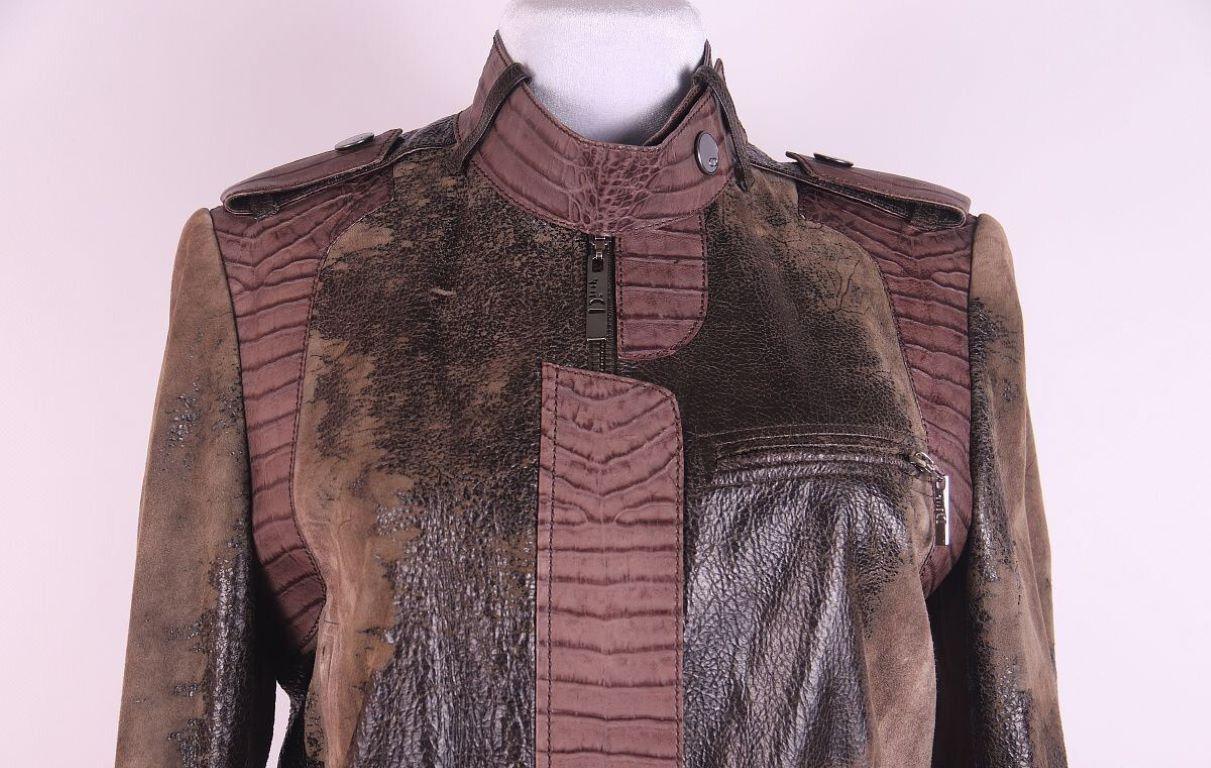 Gray 2006 Christian Dior by Galliano f/w 2006 trench-coat crocodile print For Sale