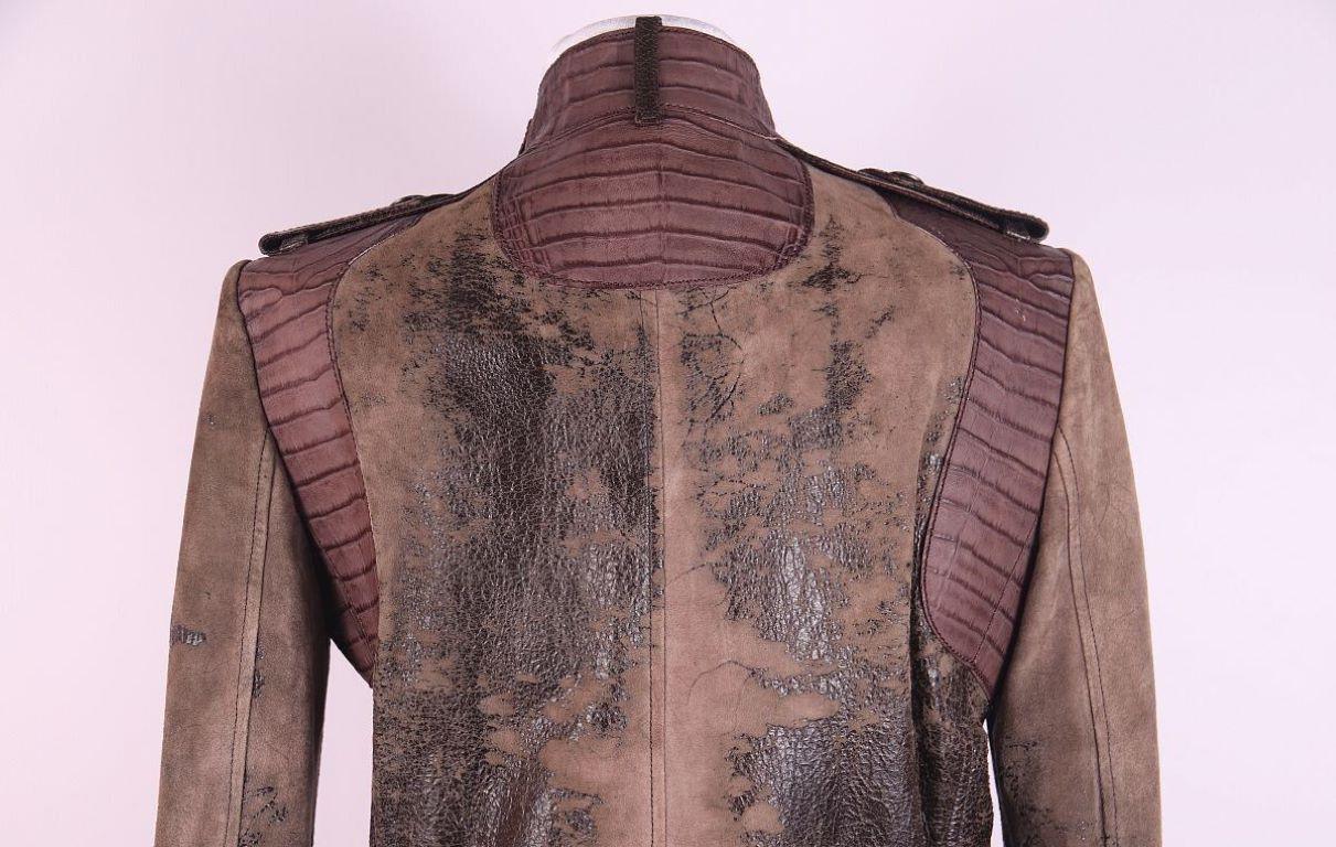 2006 Christian Dior by Galliano f/w 2006 trench-coat crocodile print For Sale 2