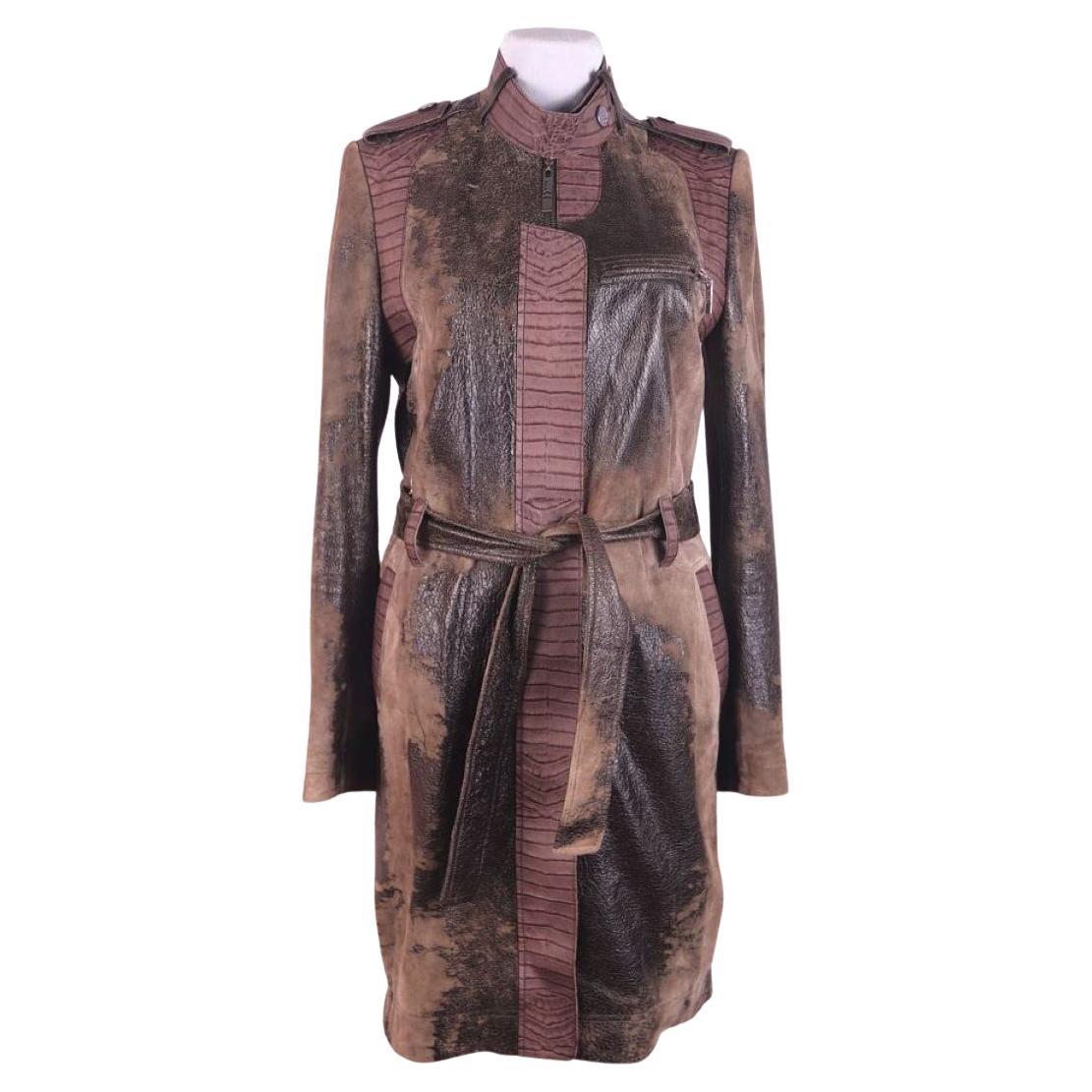 2006 Christian Dior by Galliano f/w 2006 trench-coat crocodile print For Sale