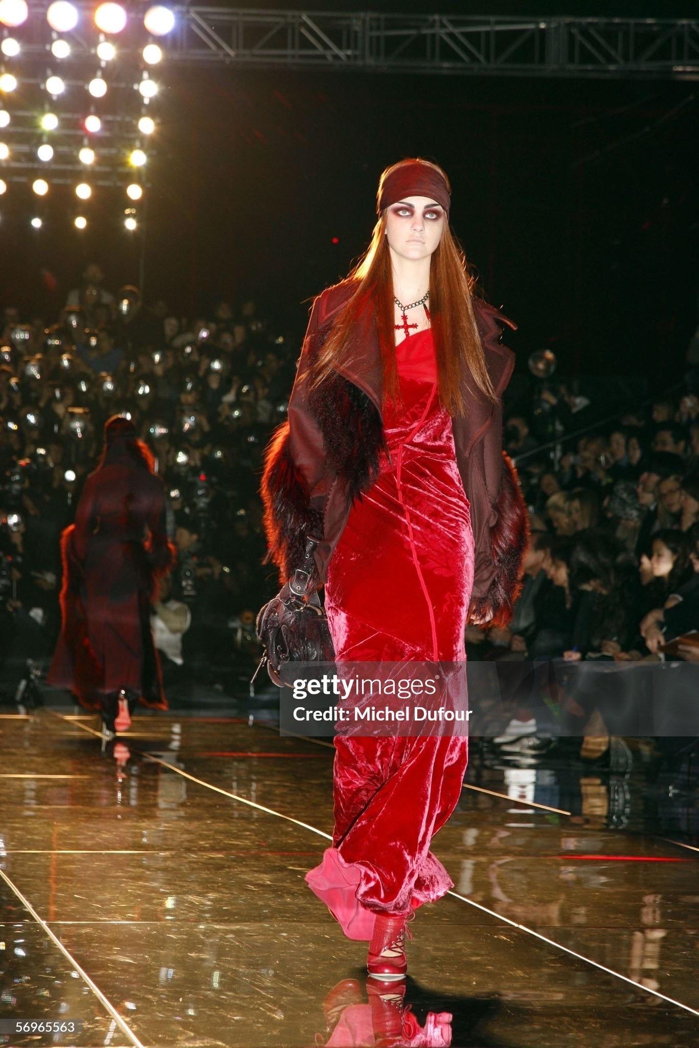 2006 Christian Dior by Galliano Ruby Red Velvet Asymmetric Draped Bias-Cut Gown 5