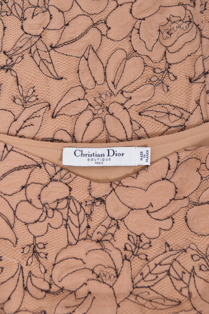 2006 Christian Dior by John Galliano Nude Illusion Lace Trained Lingerie Gown 15