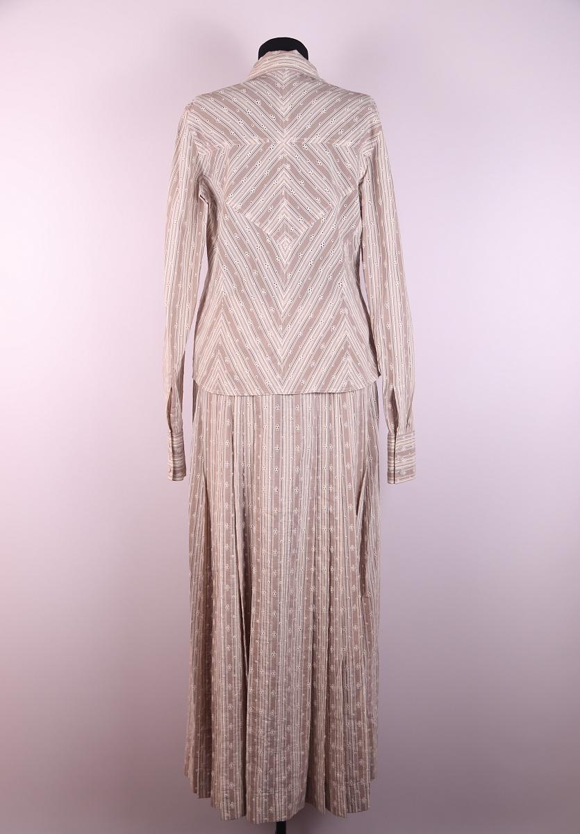 2006 Christian Dior Galliano shirt and skirt cotton silk suit set For Sale 2