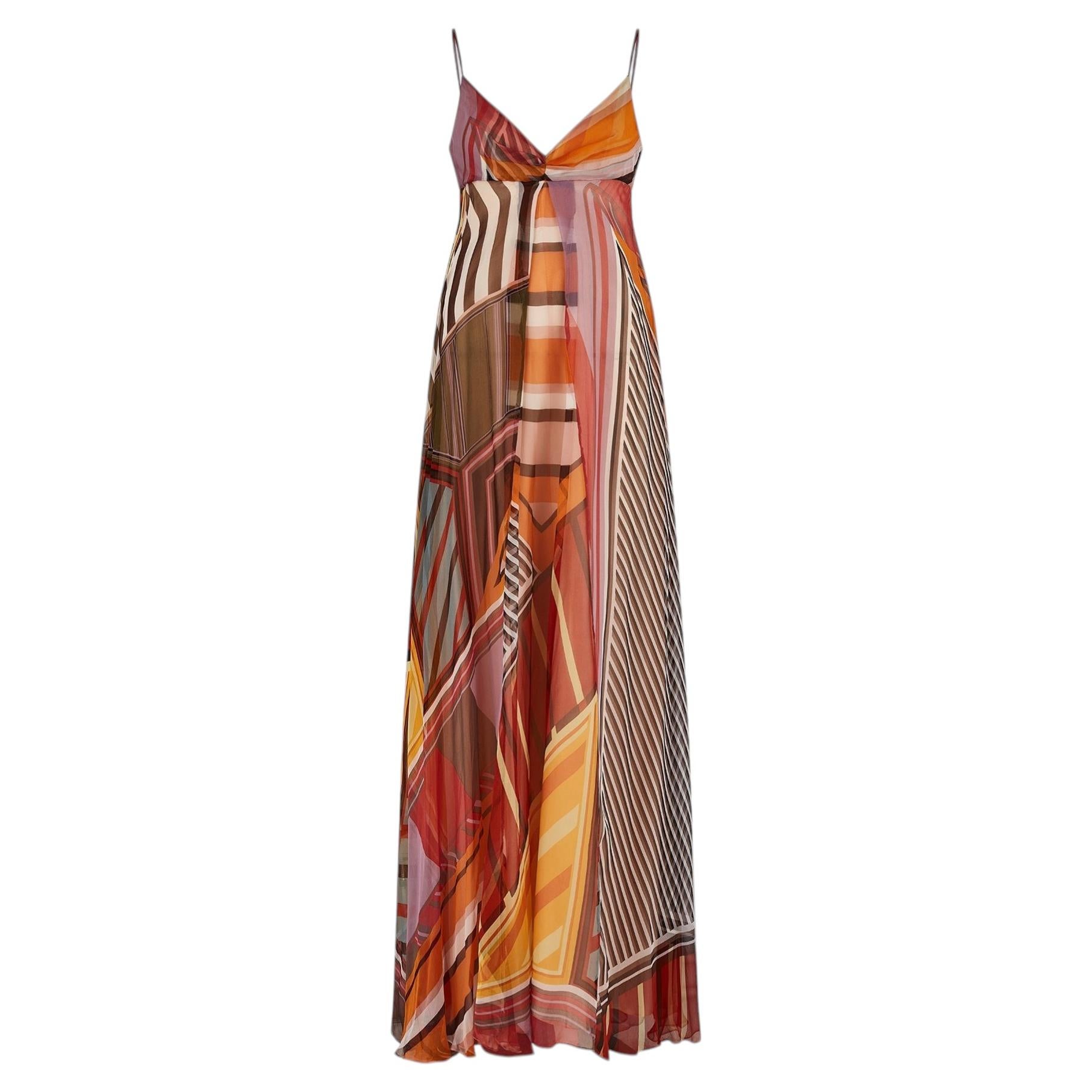 Vestido de patchwork a rayas de la colección de pasarela de Christian Lacroix de 2006