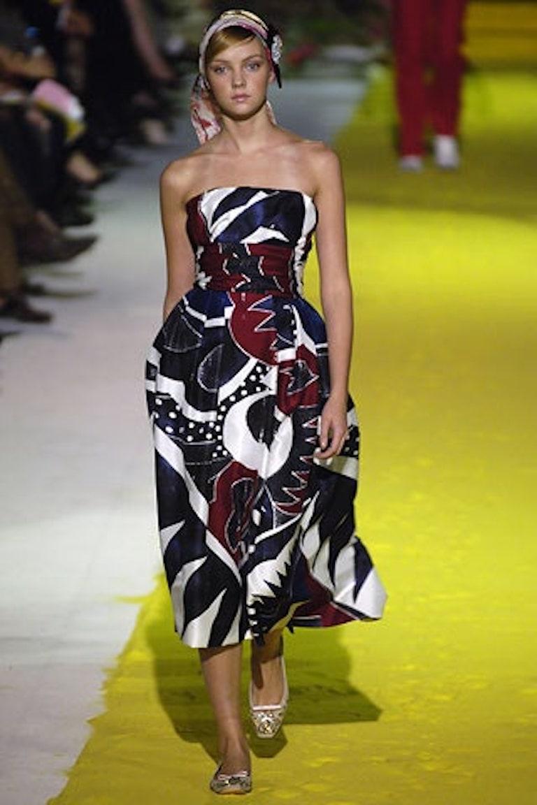 2006 Christian Lacroix Silk Abstract Print Dress For Sale 1