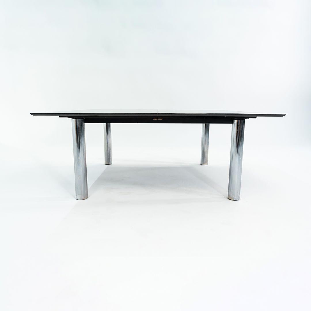 2006 Table de conférence ou de salle à manger sur mesure en granit noir et acier chromé 72x72in en vente 1