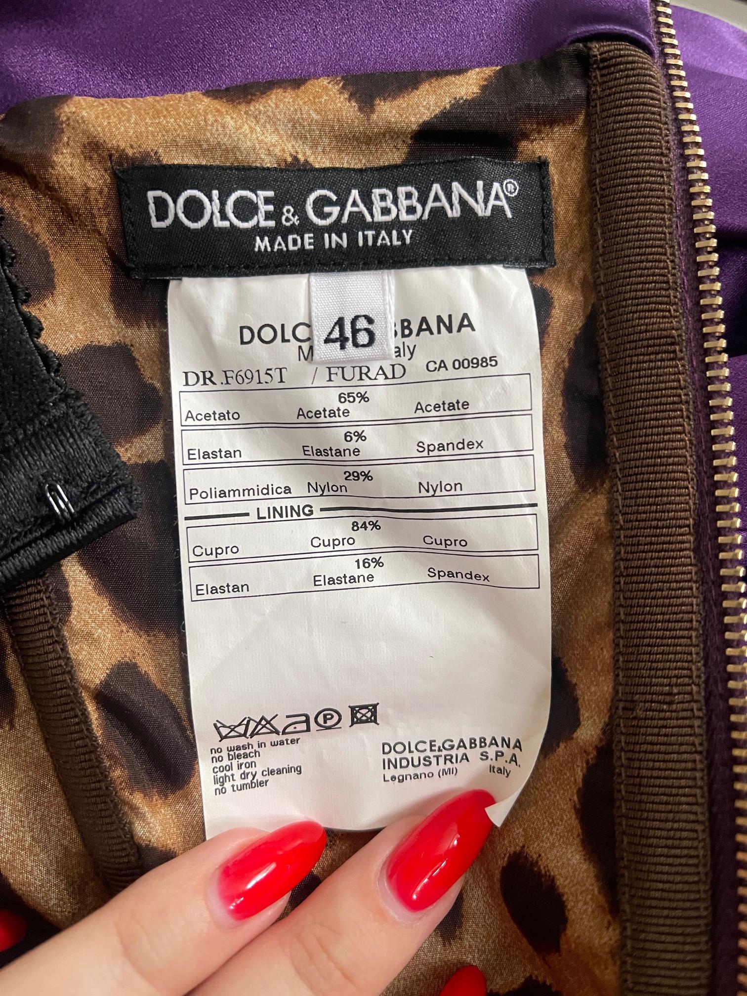 2006 - Dolce & Gabbana - Robe à corset en satin violet Pour femmes en vente
