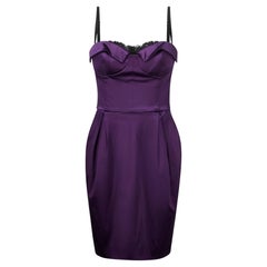2006 Dolce and Gabbana Purple Satin Corset Dress