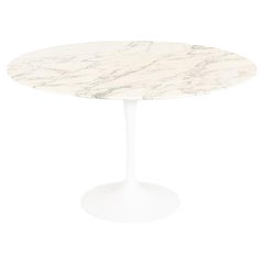 2006 Eero Saarinen for Knoll 47" Tulip Dining Table in Arabescato Marble