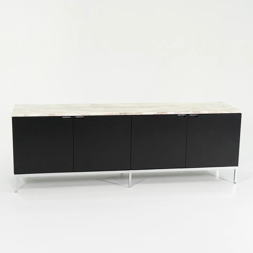 2006 Florence Knoll 4 Position Credenza in Oak Calacatta Marble Top Model 2544 For Sale 4