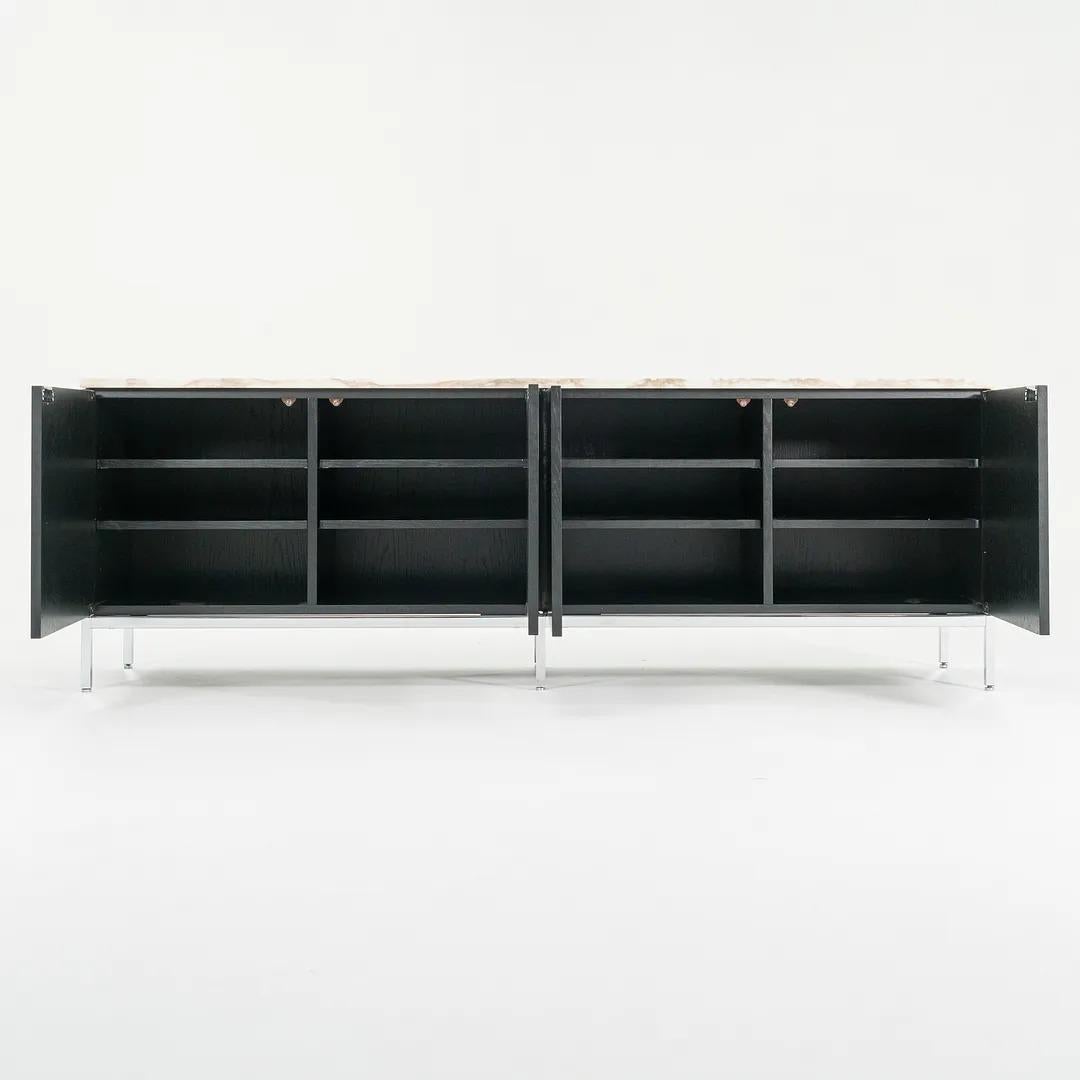 Modern 2006 Florence Knoll 4 Position Credenza in Oak Calacatta Marble Top Model 2544 For Sale