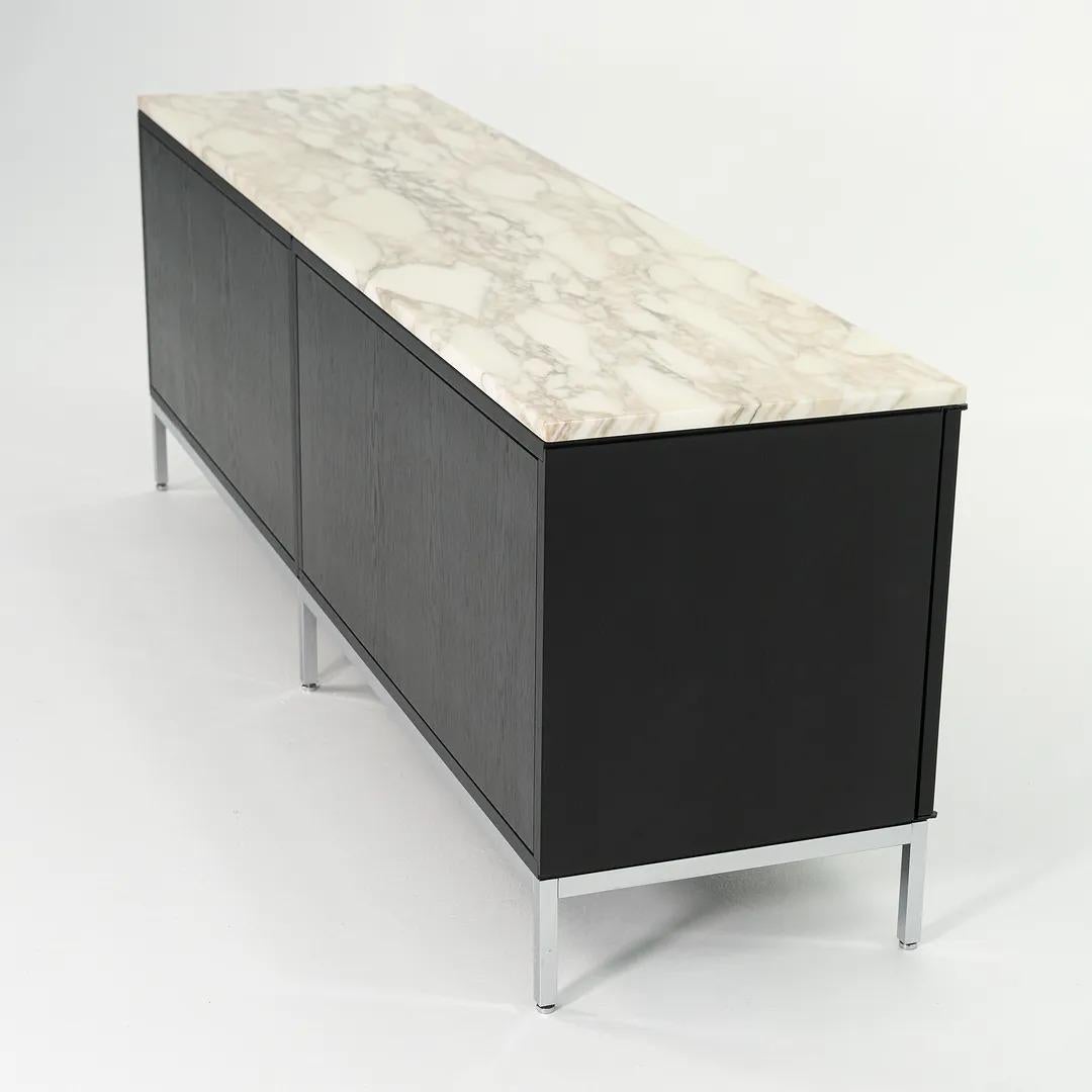 American 2006 Florence Knoll 4 Position Credenza in Oak Calacatta Marble Top Model 2544 For Sale