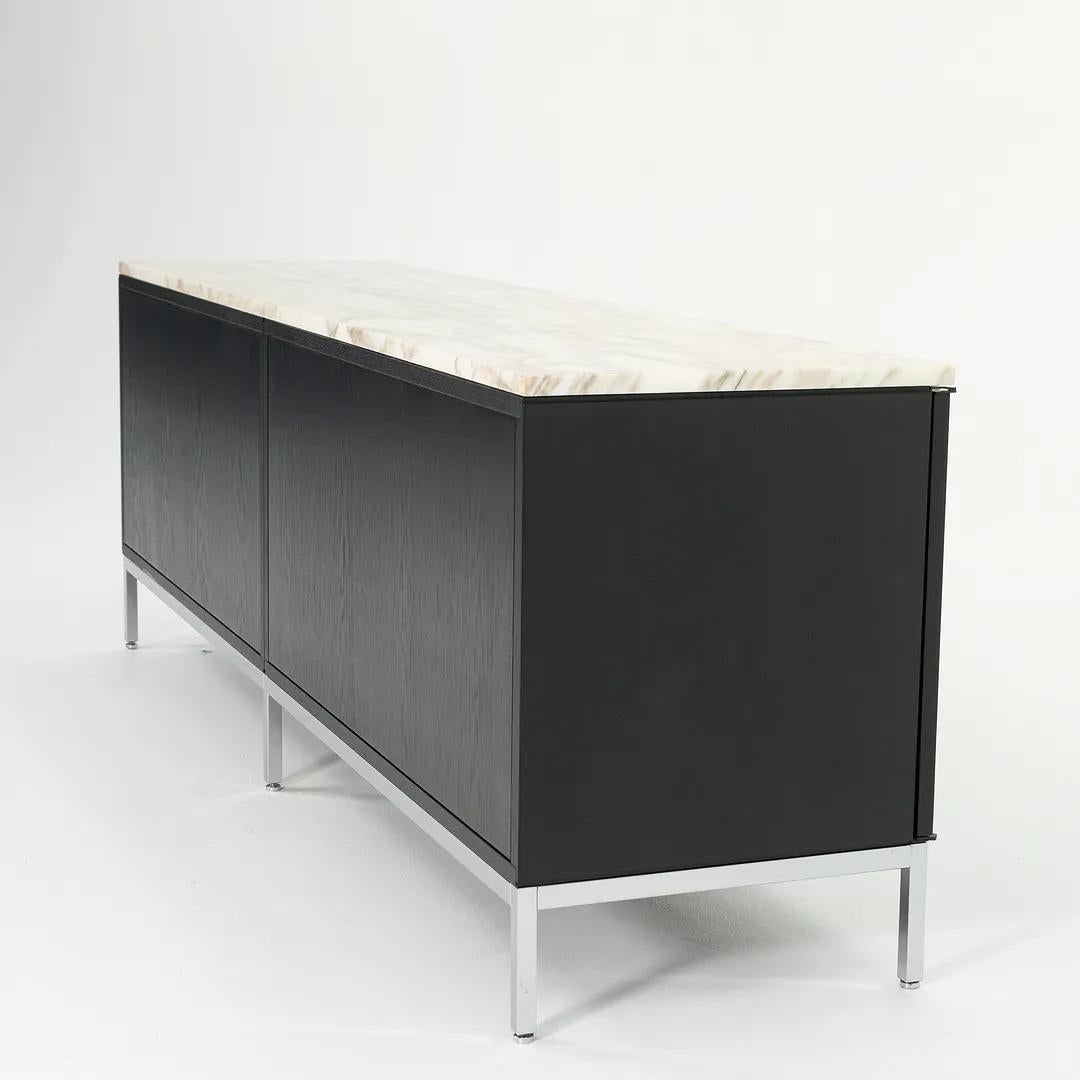 2006 Florence Knoll 4 Position Credenza in Oak Calacatta Marble Top Model 2544 In Good Condition For Sale In Philadelphia, PA