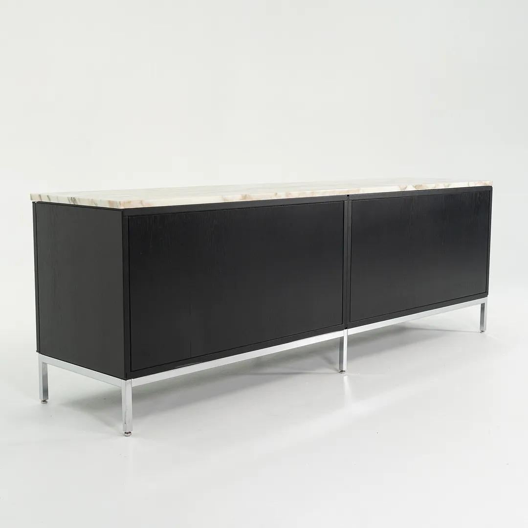 Contemporary 2006 Florence Knoll 4 Position Credenza in Oak Calacatta Marble Top Model 2544 For Sale
