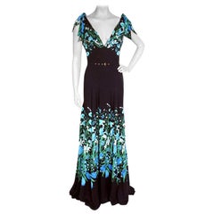 2006 Gucci Flora Print Silk Gown