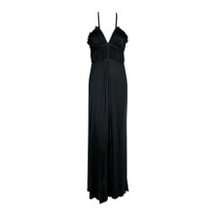 2006 Gucci Grecian Ruched Long Black Dress