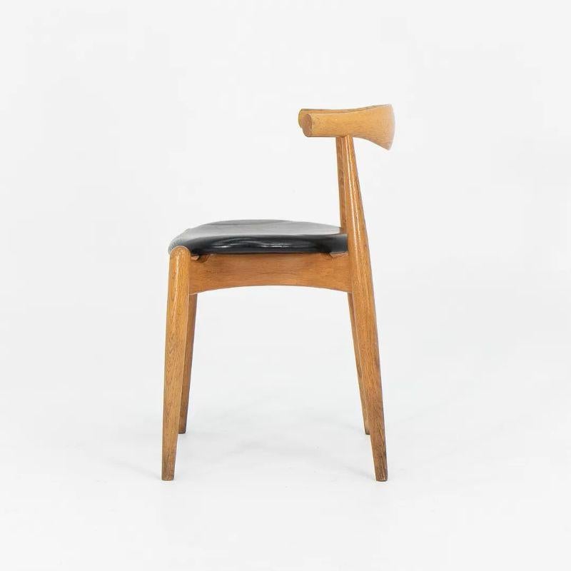 2006 Hans Wegner CH20 Elbow Chair for Carl Hansen & Søn in Oak w/ Leather Seats For Sale 5