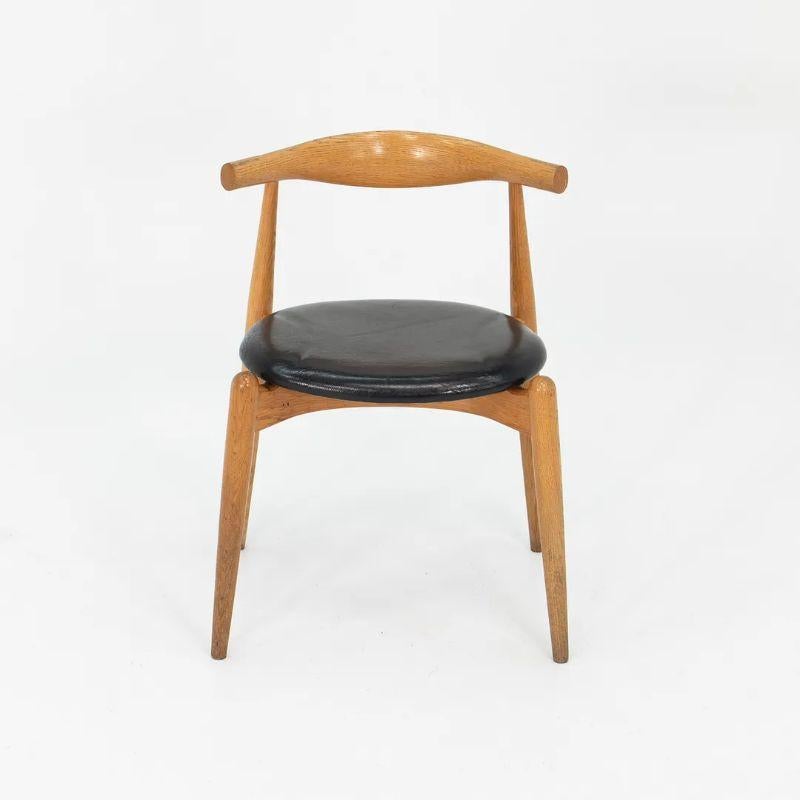 Modern 2006 Hans Wegner CH20 Elbow Chair for Carl Hansen & Søn in Oak w/ Leather Seats For Sale