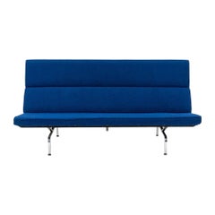 2006 Herman Miller Compact Sofa by Ray and Charles Eames with New Blue Fabric