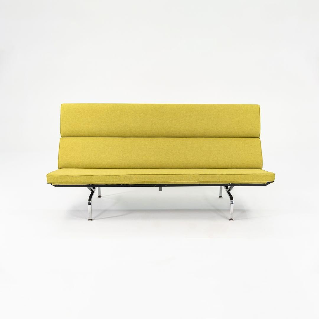 2006 Herman Miller Compact Sofa by Ray and Charles Eames with New Yellow Fabric In Good Condition For Sale In Philadelphia, PA