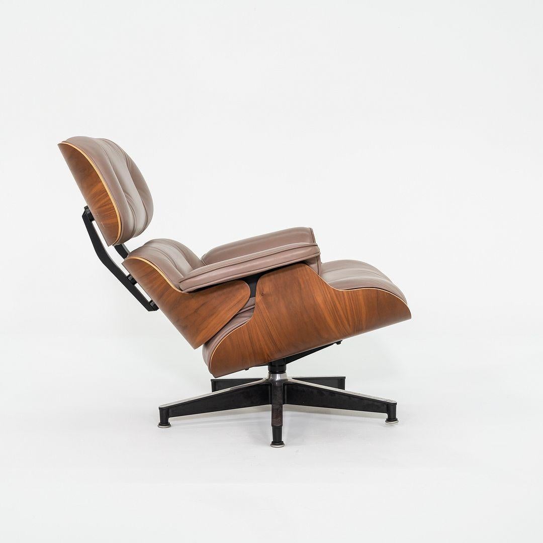 2006 Herman Miller Eames Lounge Chair and Ottoman in Tan Leather and Walnut 2