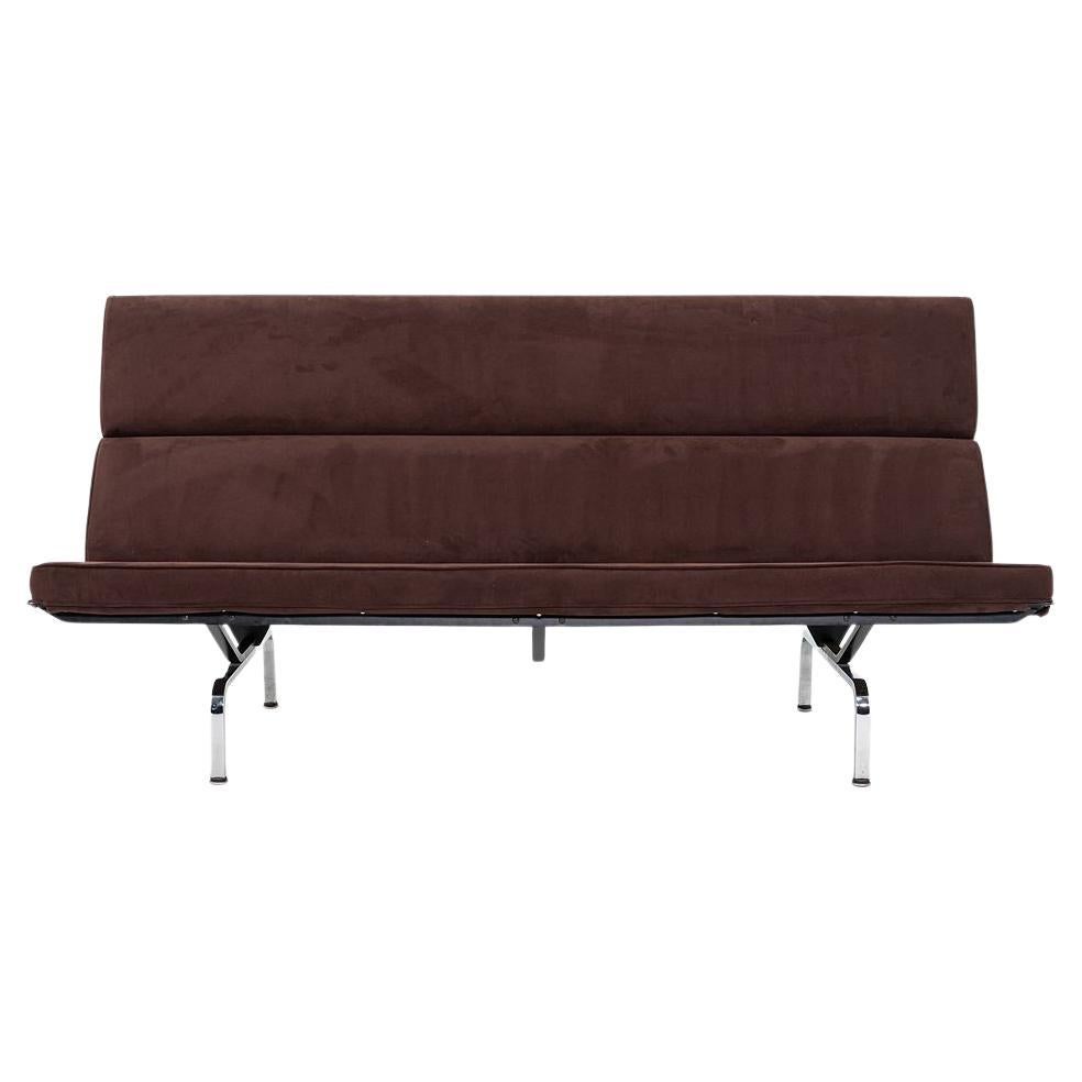 2006 Herman Miller Eames Sofa Compact with New Brown Fabric Upholstery