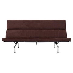 2006 Herman Miller Eames Sofa Compact with New Brown Fabric Upholstery