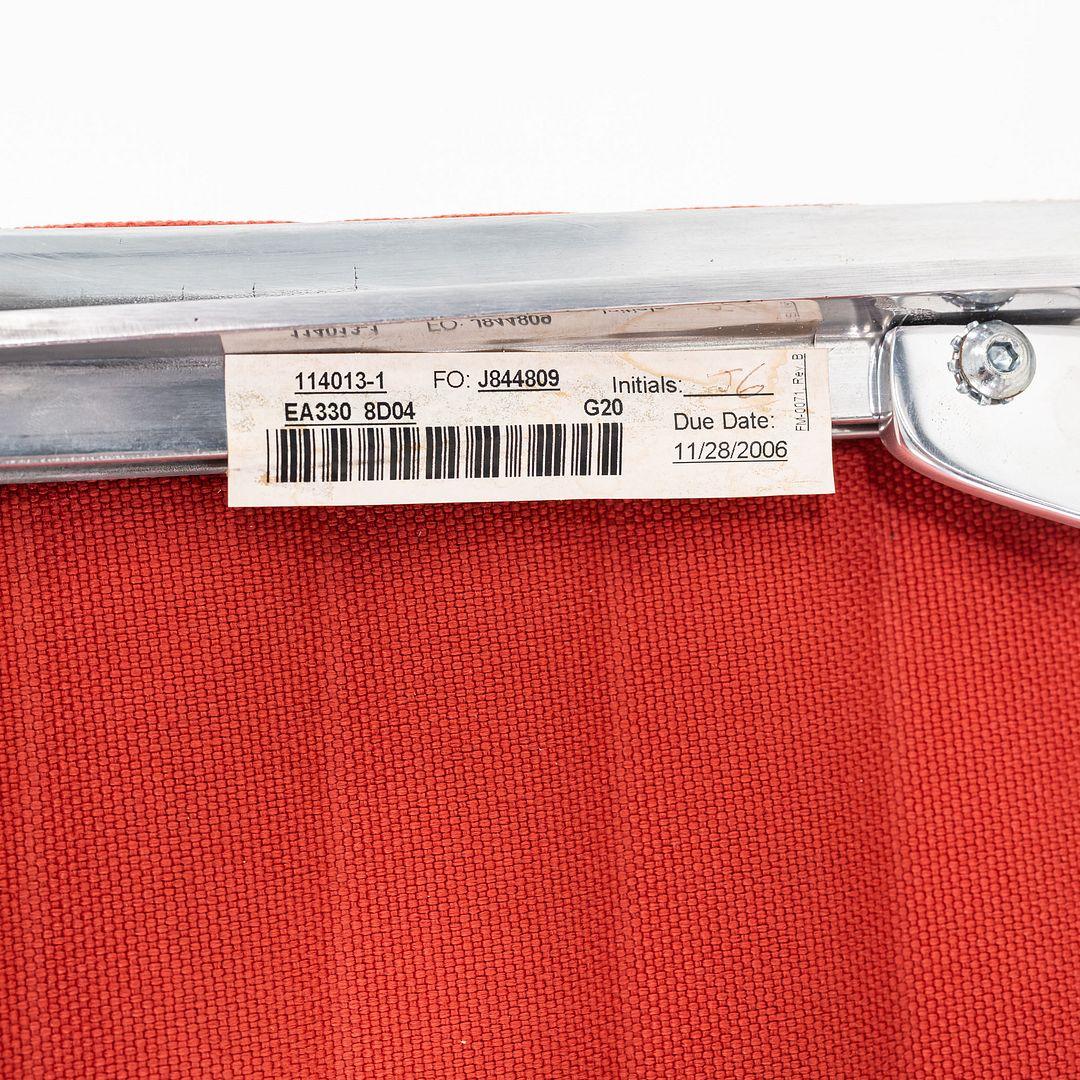 2006 Herman MillerEames Armless Aluminum Group Side / Desk Chair In Red Fabric For Sale 6