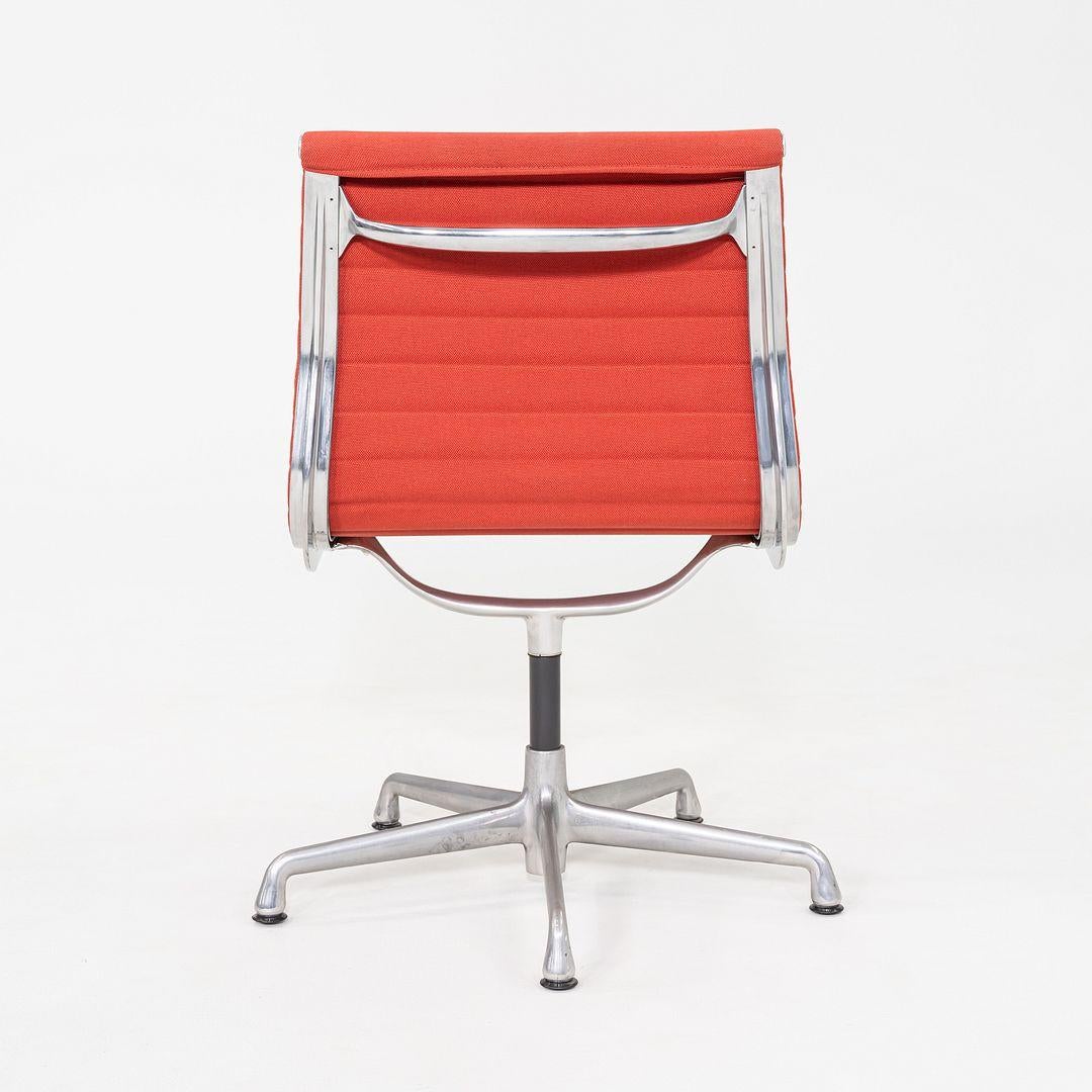Contemporary 2006 Herman MillerEames Armless Aluminum Group Side / Desk Chair In Red Fabric For Sale