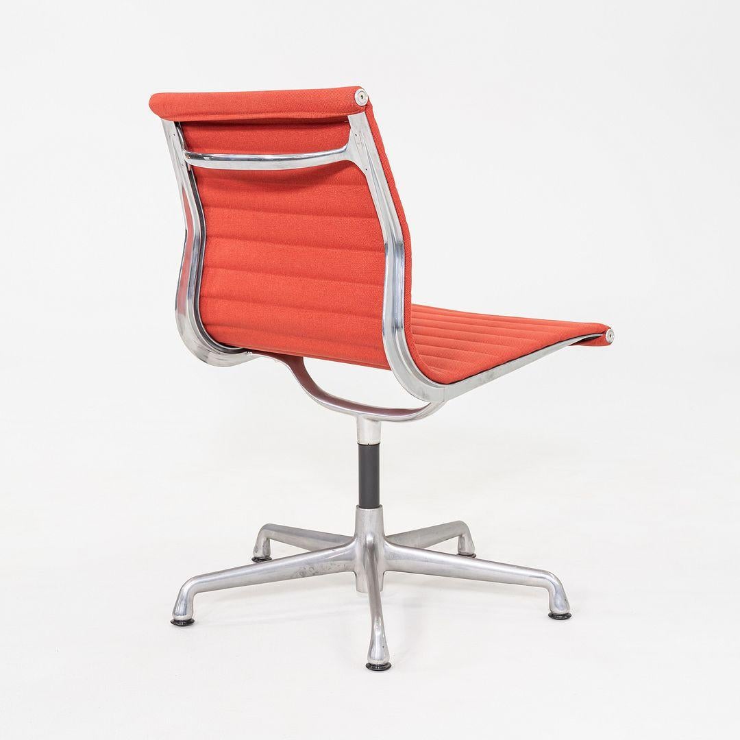 2006 Herman MillerEames Armless Aluminum Group Side / Desk Chair In Red Fabric For Sale 1