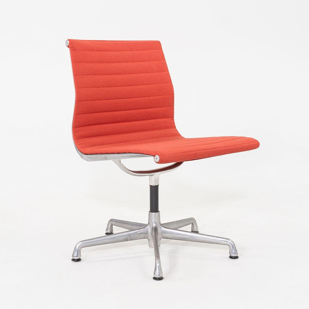 2006 Herman MillerEames Armless Aluminum Group Side / Desk Chair In Red Fabric For Sale 3
