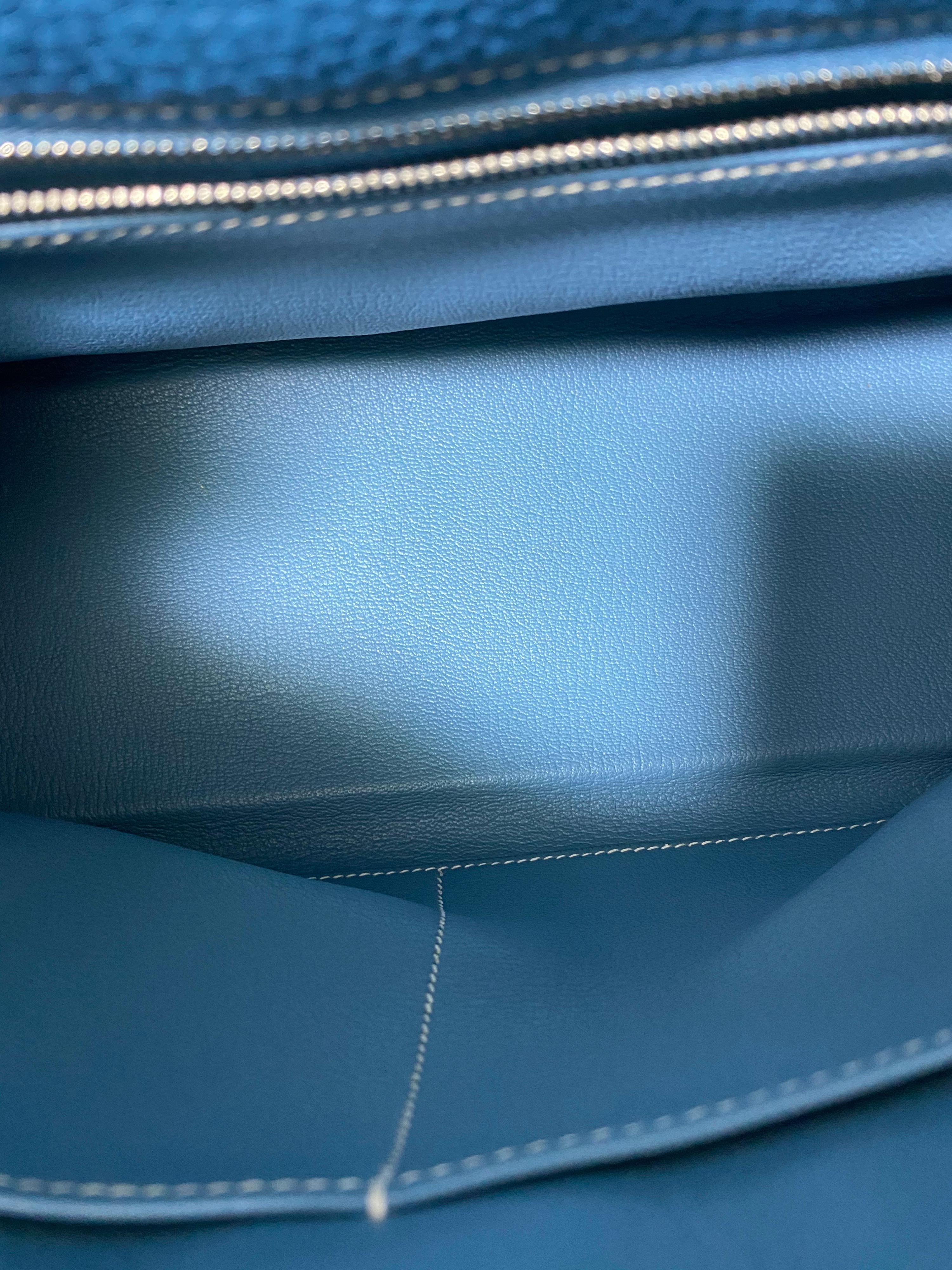 2006 Hermès Blau Jean Togo Kelly 32 Tasche 1