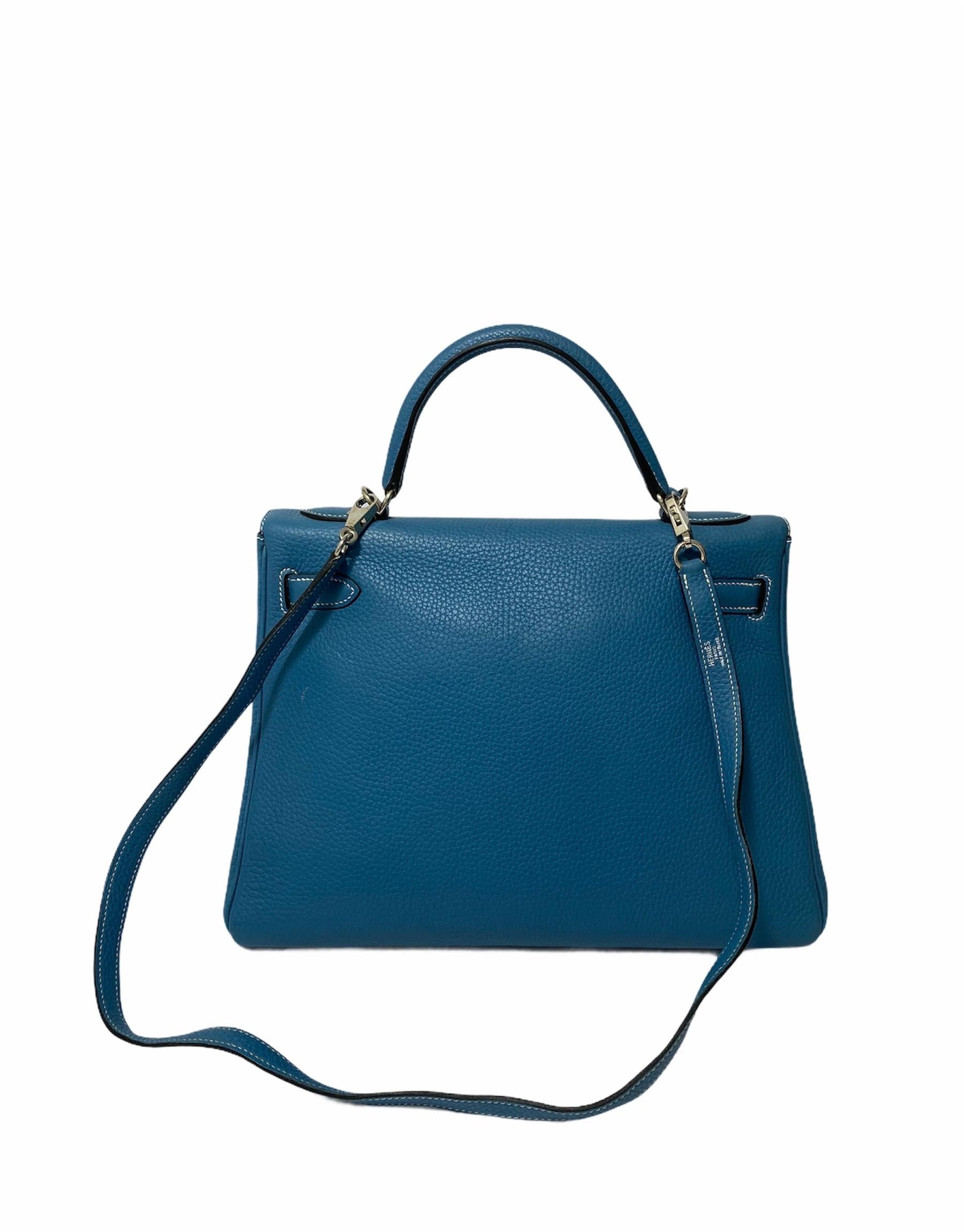 2006 Hermès Blau Jean Togo Kelly 32 Tasche 5