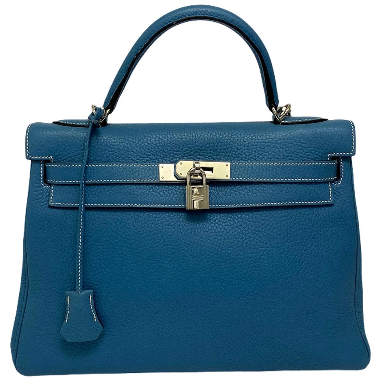 2006 Hermès Blue Jean Togo Kelly 32 Bag