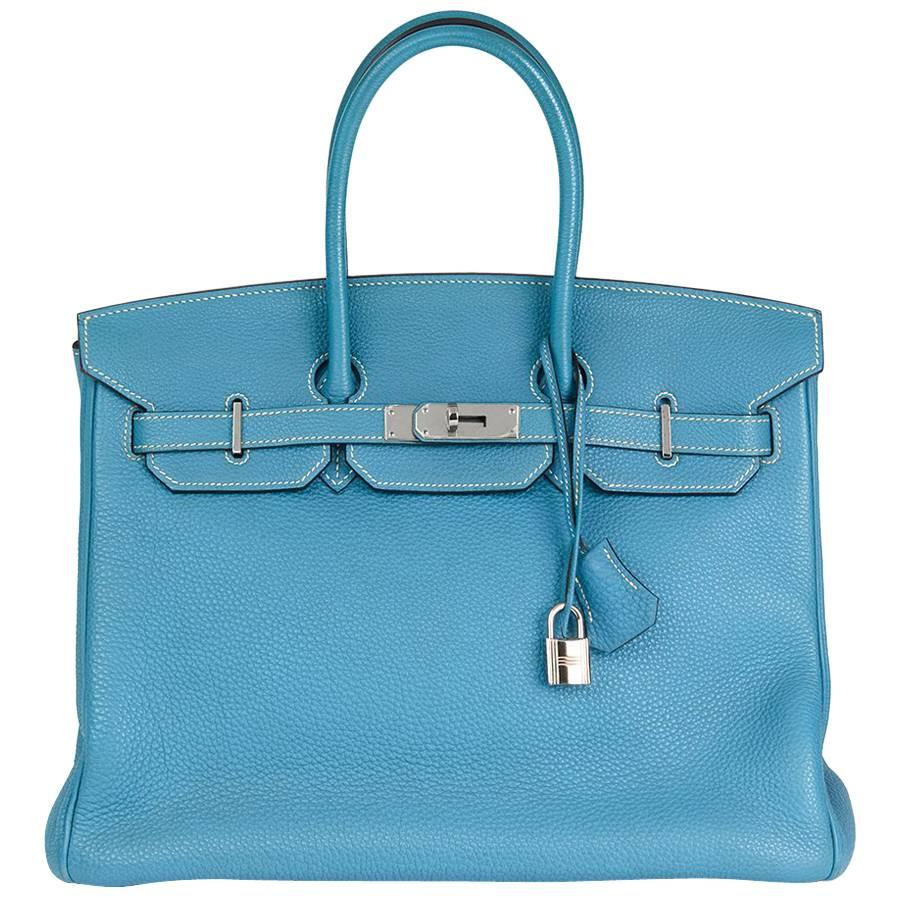 2006 Hermes Blue Jean Togo Leather 35cm Birkin Bag