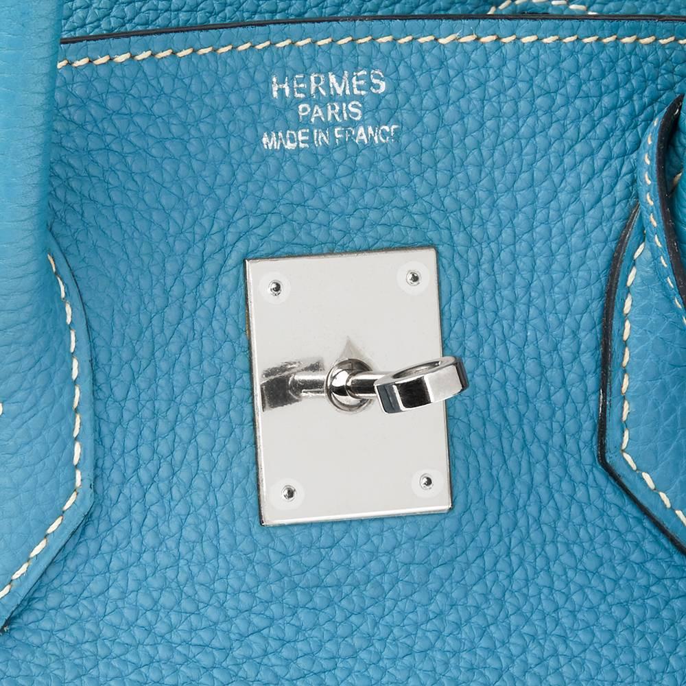 2006 Hermes Blue Jean Togo Leather 35cm Birkin Bag  2