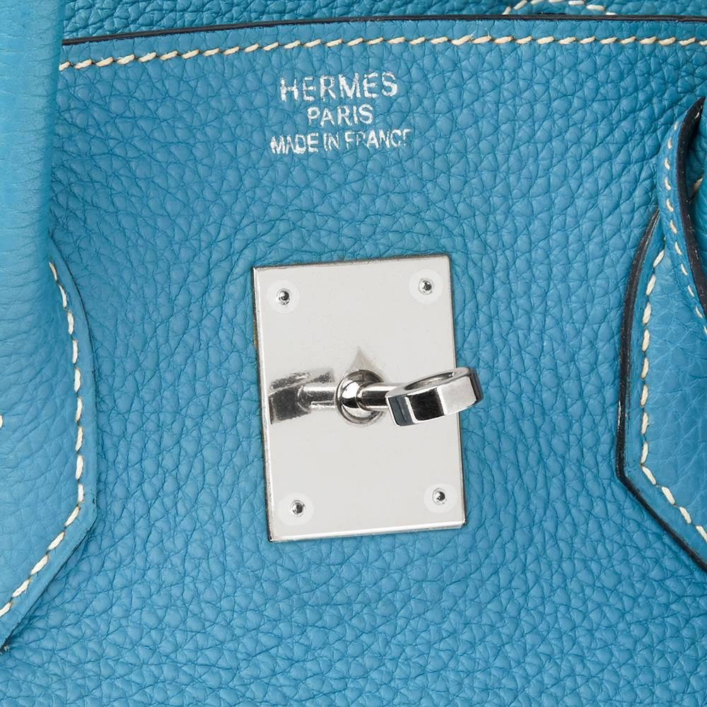 2006 Hermes Blue Jean Togo Leather 35cm Birkin Bag 2