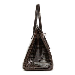 2006 Hermès Marron Fonce Shiny Niloticus Crocodile Leather Birkin 30cm