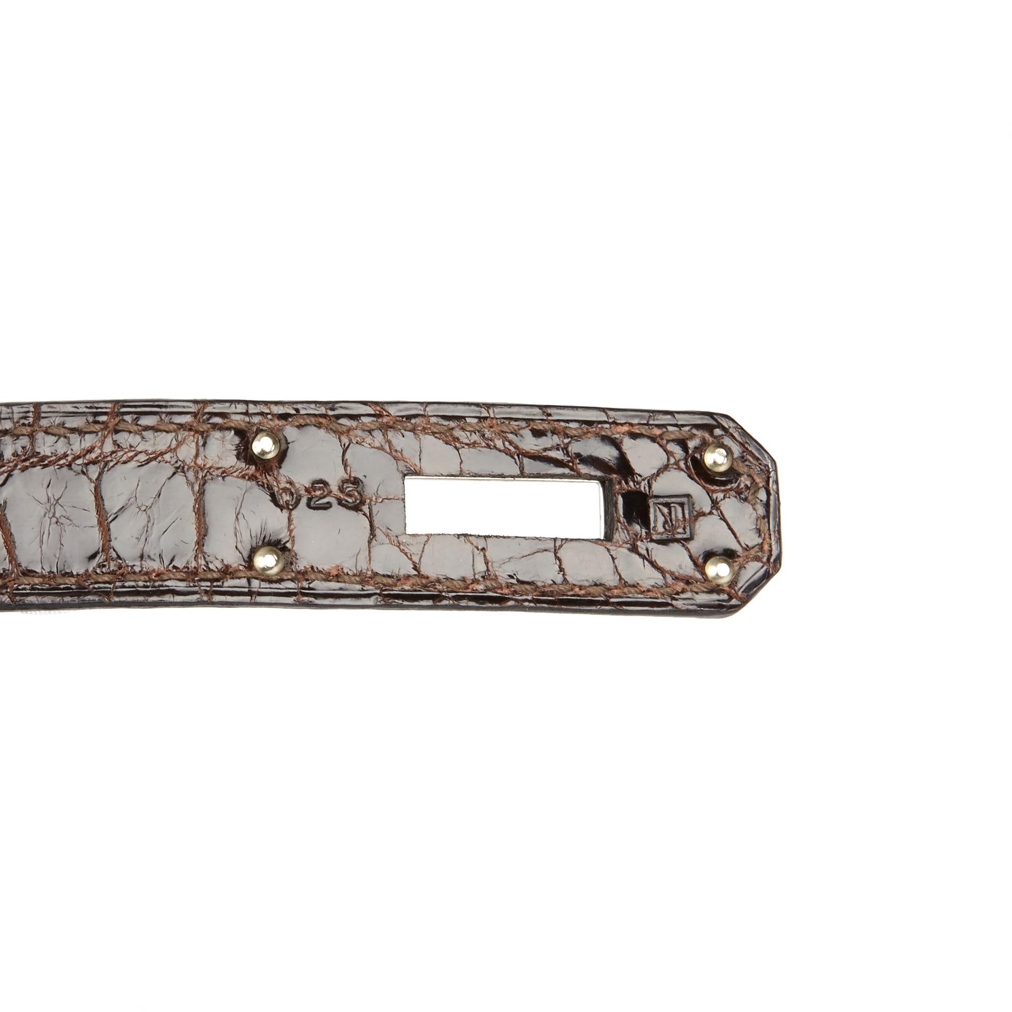 2006 Hermès Marron Fonce Shiny Niloticus Crocodile Leather Birkin 30cm 3