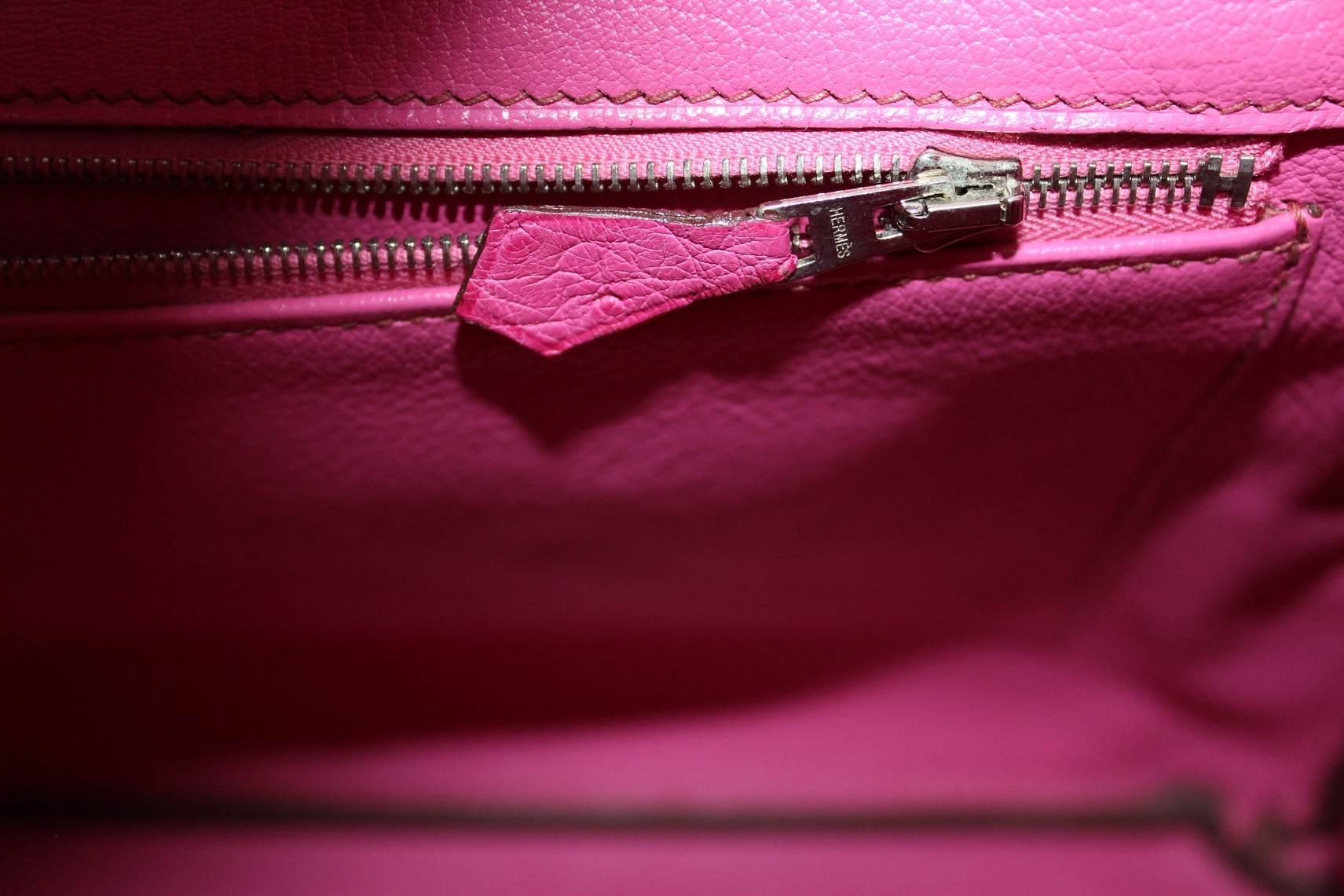 Hermes Pink Ostrich Leather 35cm Birkin Bag, 2006  3